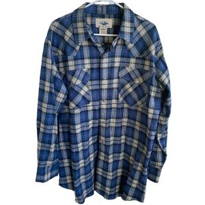 Painted Mesa Men’s Western Aztec Plaid Button Front Shirts Size XL